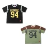 Hochwertige Supreme Kurzarm-Patchwork-Kollektion aus schwarzem Jersey