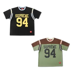 Hochwertige Supreme Kurzarm-Patchwork-Kollektion aus schwarzem Jersey