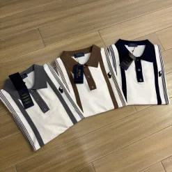 Hochwertiges Kurzarmhemd aus marineblauer Seide von Ralph Lauren aus der Classic Collection