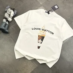 Bestseller Louis Vuitton Kurzarm Creme Klassischer Stil