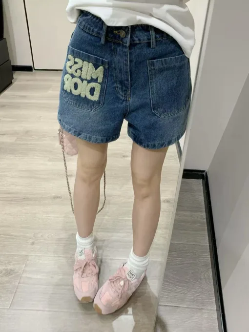 Bestseller Dior Shorts Blue Denim Washed Style