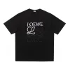 Premium Qualität Loewe Kurzarm Schwarz Baumwolle Bestickt Stil