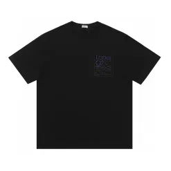 Bestseller Loewe Kurzarm Schwarz Bestickt Luxus