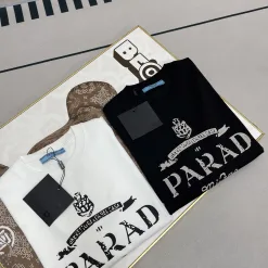 Bestseller Prada Kurzarm Weiß Baumwolle Classic Kollektion