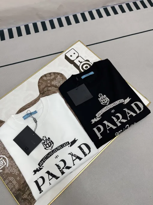Bestseller Prada Kurzarm Weiß Baumwolle Classic Kollektion