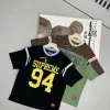 Meistverkaufte Supreme Kurzarm Schwarz Jersey Patchwork Luxus