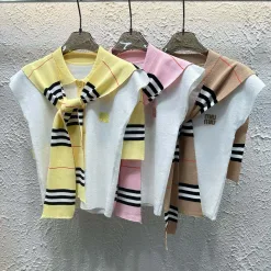 Bestseller Miu Miu Weste Gelb Strick Bestickt Luxus