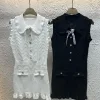 Premium Qualität Miu Miu Weste Weiß Strick Luxus