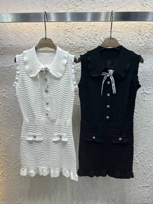 Premium Qualität Miu Miu Weste Weiß Strick Luxus