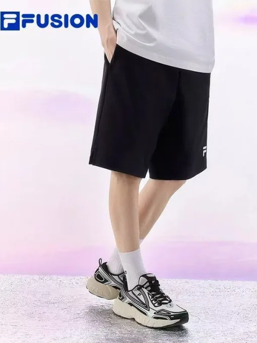 Luxuriöse Fila Shorts aus schwarzem Nylon im Casual-Stil