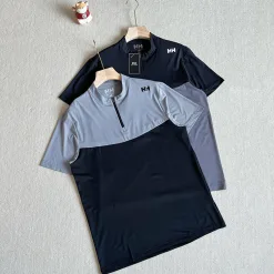 Hochwertiger, atmungsaktiver Helly Hansen-Kurzarm-Stil aus schwarzer Seide
