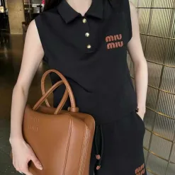 Bestseller Miu Miu Shorts Gold Leder Bestickt Luxus