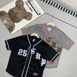 Meistverkaufte Supreme Kurzarm Schwarz Jersey Patchwork Luxus