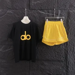 Premium Alo Kurzarm Schwarz Logo Style