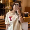 Luxury Ami Kurzarm Rot Bestickt Luxus