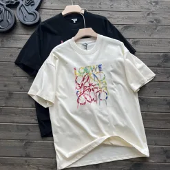 Premium Qualität Loewe Kurzarm Schwarz Baumwolle Gradient Kollektion