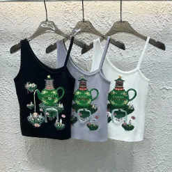 Luxuriöse Gucci Hosenträger im schwarzen Strick-Logo-Stil