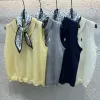 Premium Ralph Lauren Weste Gelb Strick Bestickt Luxus