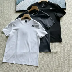 Premium Qualität Descente Kurzarm Schwarz Seide Casual Luxus