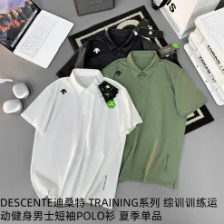 Hochwertiges Descente Kurzarm-Shirt im schwarzen Logo-Stil