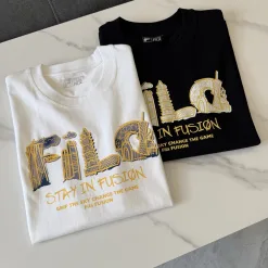 Premium Qualität Fila Kurzarm Schwarz Casual Style