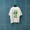 Meistverkaufte Balenciaga Kurzarm Weiß Baumwolle Print Stil