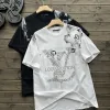 Luxuriöses Louis Vuitton Kurzarmhemd im schwarzen Logo-Stil