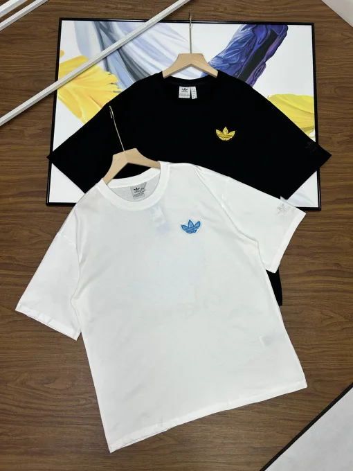 Premium Qualität Adidas Kurzarm Schwarz Baumwolle Print Style