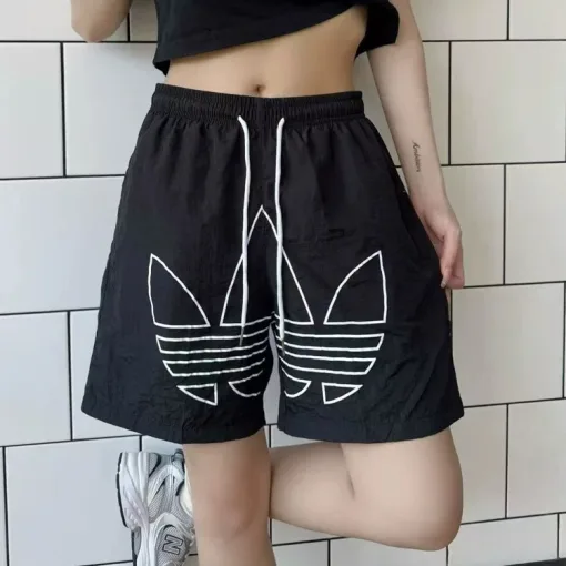 Premium Adidas Shorts Schwarz Bestickte Kollektion