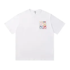Hochwertige Loewe Kurzarm Schwarz Baumwolle Logo Luxus