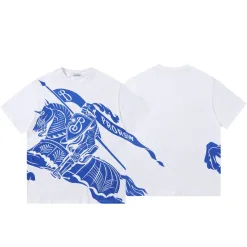 Premium Burberry Kurzarm-Logo-Kollektion aus weißer Baumwolle