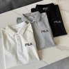 Premium Fila Poloshirt, schwarze Baumwolle, Stickerei-Kollektion