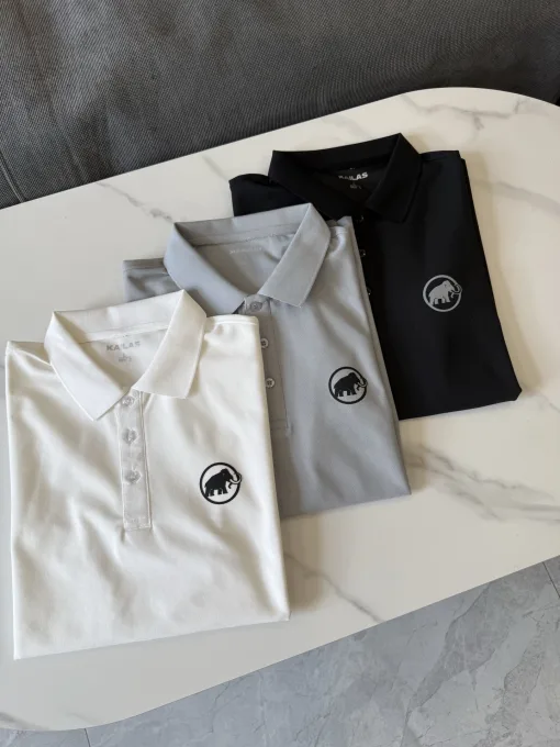 Hochwertiges Mammut Poloshirt Schwarz Baumwolle Minimalist Collection