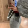 Bestseller Burberry Kurzrock Blue Denim Bestickte Kollektion