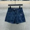Premium Dior Shorts Blue Denim Bestickte Kollektion