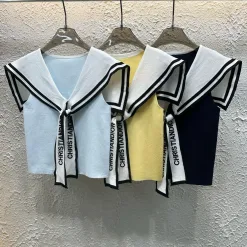 Dior Weste in Premiumqualität, Marineblau, Stricklogo, Luxus