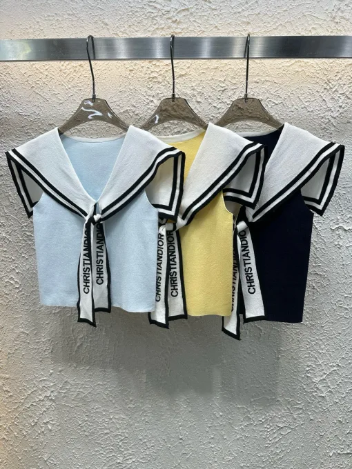 Dior Weste in Premiumqualität, Marineblau, Stricklogo, Luxus