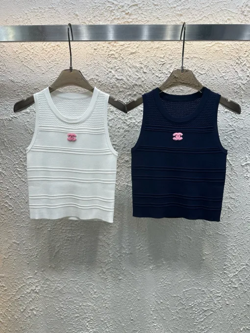 Premium Chanel Weste Weiß Strick Jacquard Luxus