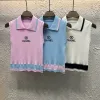 Premium Chanel Weste im rosa Strick-Stil mit Stickerei
