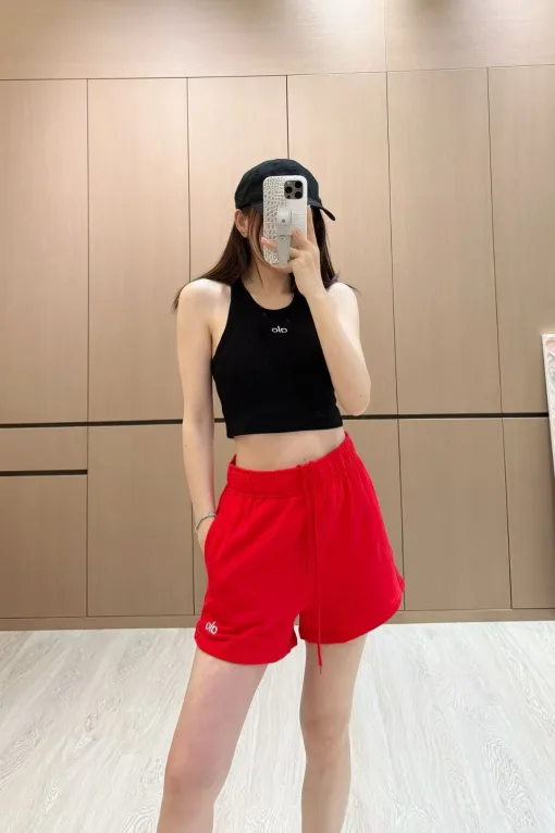 Premium Alo Shorts Red Print Kollektion