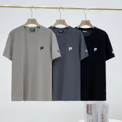 Premium Fila Kurzarm Schwarz Seide Casual Style