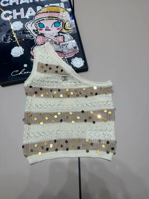 Hochwertige Chanel-Weste im Strickstil