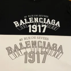 Luxus Balenciaga Kurzarm Gold Baumwolle Logo Stil