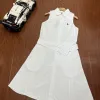 Hochwertiges Ralph Lauren Kleid aus weißer Baumwolle, einfarbige Kollektion