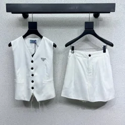 Hochwertige Prada-Shorts im weißen Logo-Stil