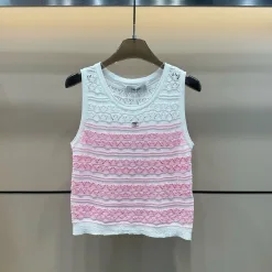 Hochwertige Chanel Weste Pink Strickkollektion