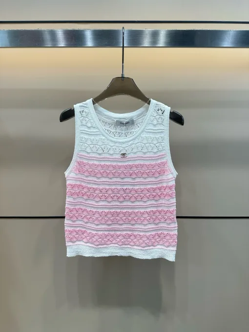 Hochwertige Chanel Weste Pink Strickkollektion