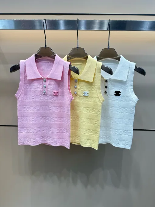 Luxus Chanel Weste Pink Strick Jacquard Kollektion