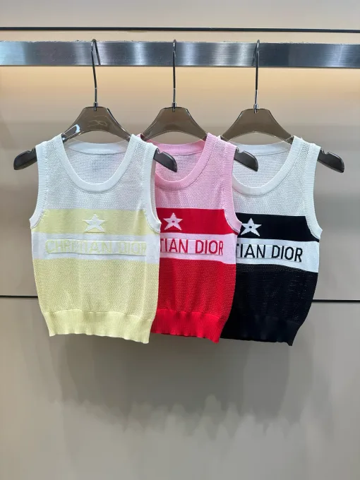 Bestseller Dior Weste Gelb Strick Jacquard Luxus