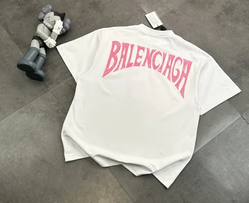 Hochwertige Balenciaga Kurzarm Schwarz gewaschen Luxus